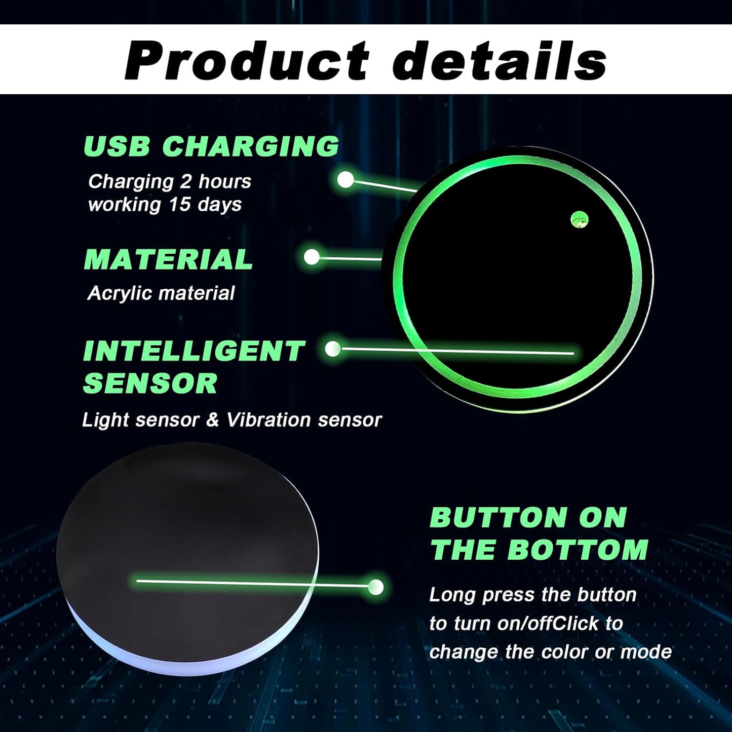 Auto sensing LED Coaster