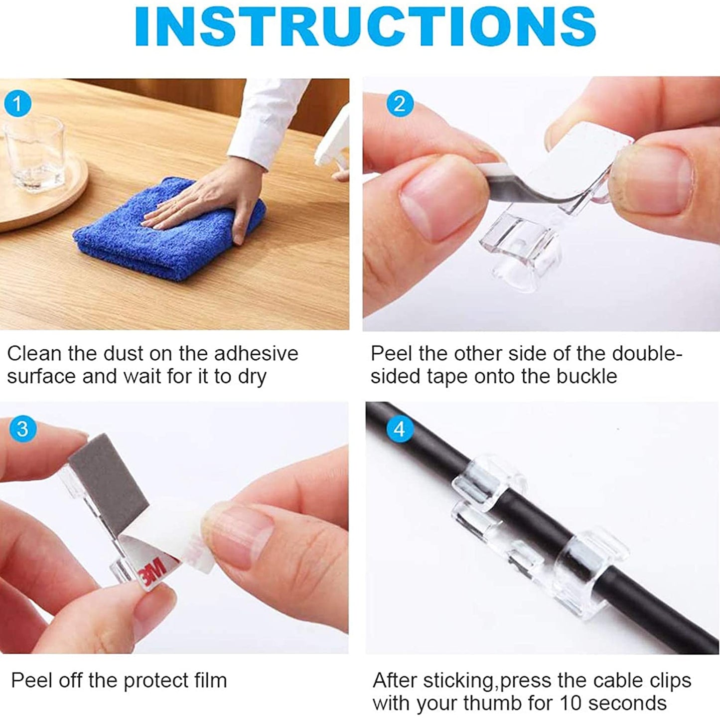 40 Pcs Self Adhesive Cable organizer Clips