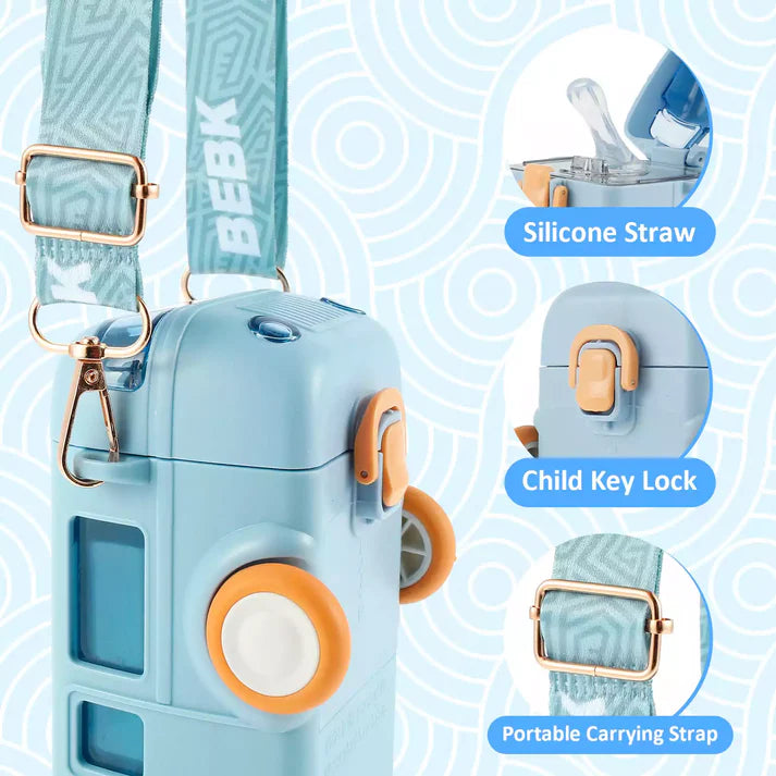 Bus Shape Water Bottle with Straw