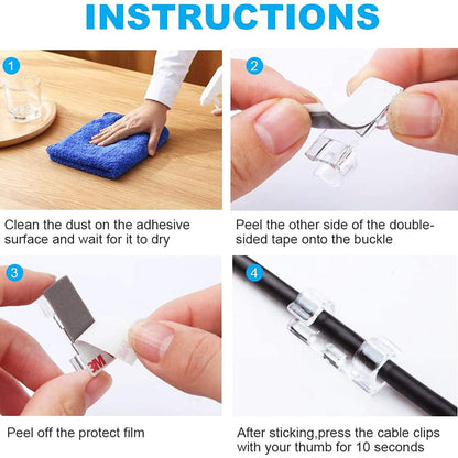 40 Pcs Self Adhesive Cable organizer Clips