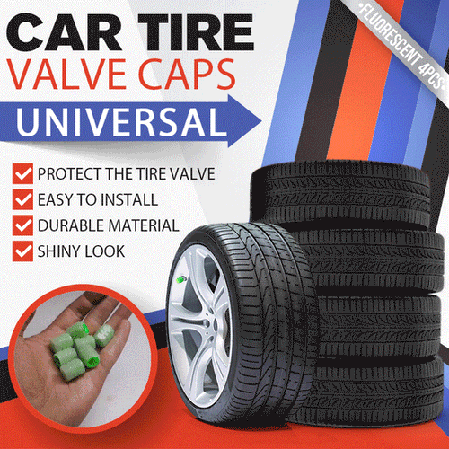 Universal Fluorescent Car Tire Valve Caps (4pcs)