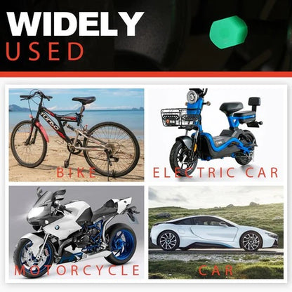 Universal Fluorescent Car Tire Valve Caps (4pcs)